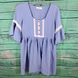Umgee periwinkle and lace tunic dress